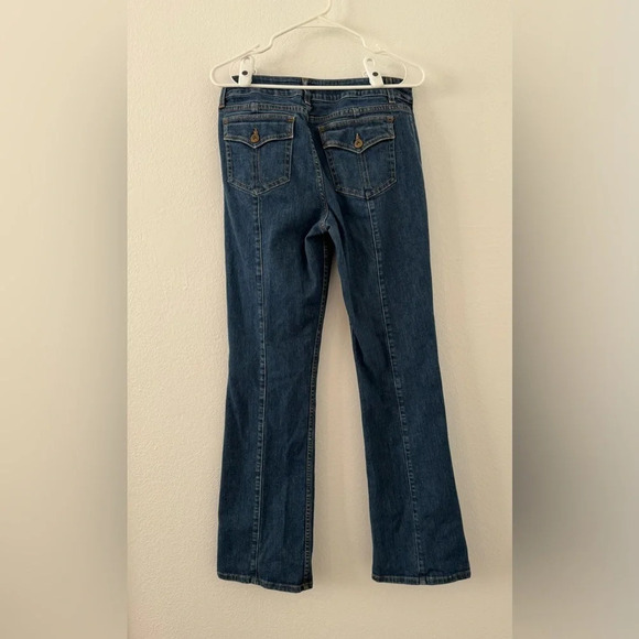 Vintage 90s y2k Area Jeans Bootcut Back Flap Pockets Slit Front Pocket Size 10 - Picture 2 of 10